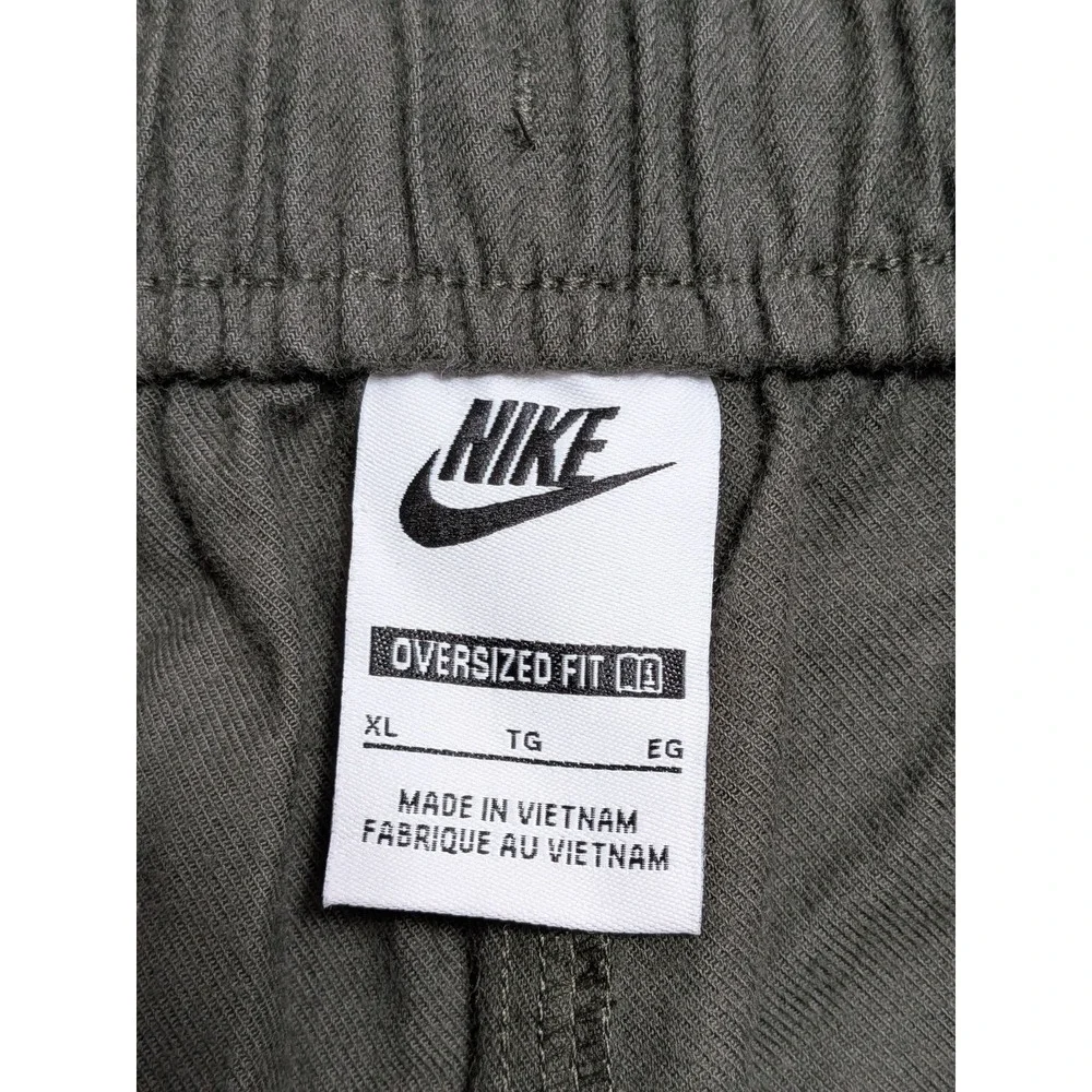 Nike Pants Men's XL Olive Green Oversized Fit Drawstring Baggy Streetwear Skate